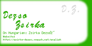 dezso zsirka business card
